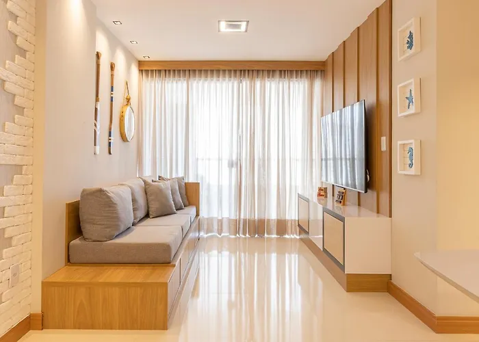 Kalug - VISTA MAR, dois quartos CASAL, suíte com SMART TV, academia e WI-FI 350mbps na Praia dos Milionários